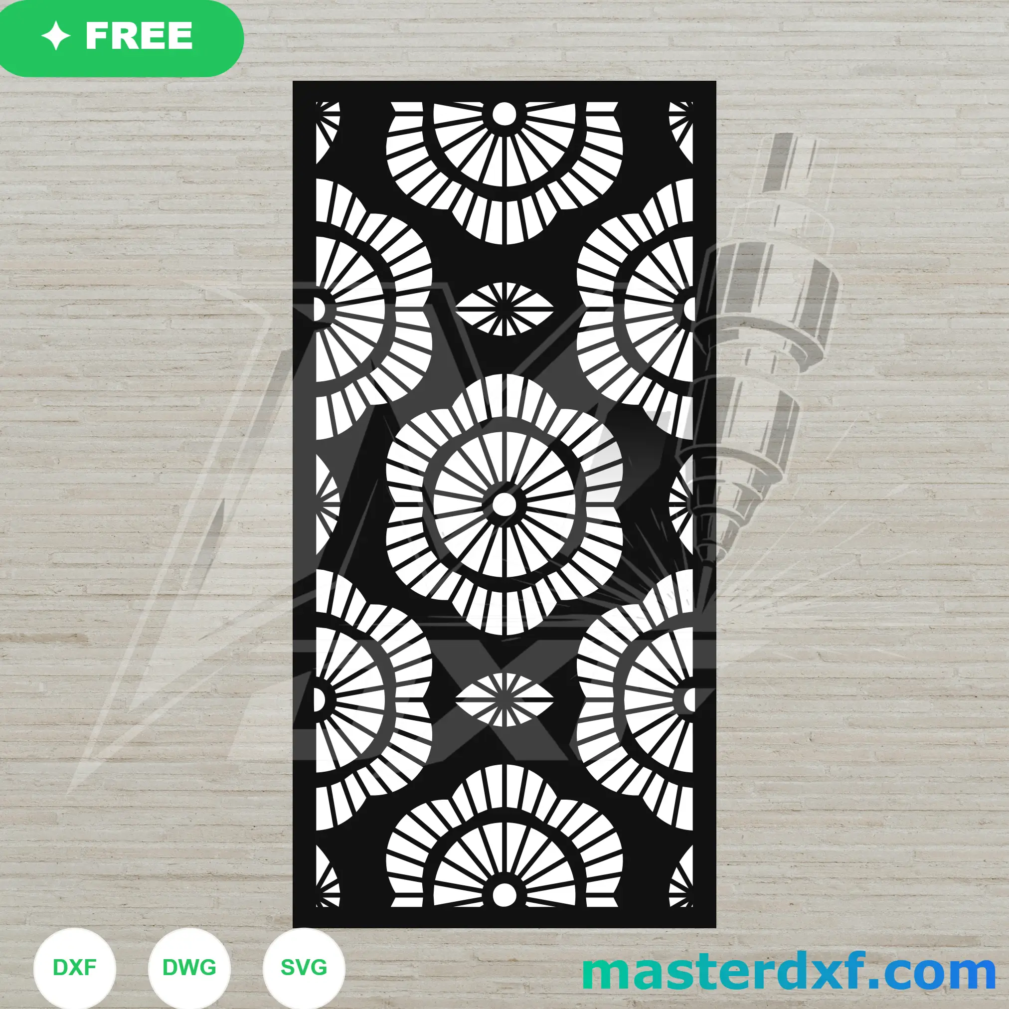 Traditional Japanese Sakura Flower Repeating Matrix Panel DXF File
